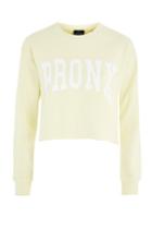 Topshop Petite 'bronx' Slogan Crop Sweatshirt