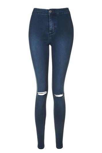 Topshop Moto True Blue Ripped Joni Jeans