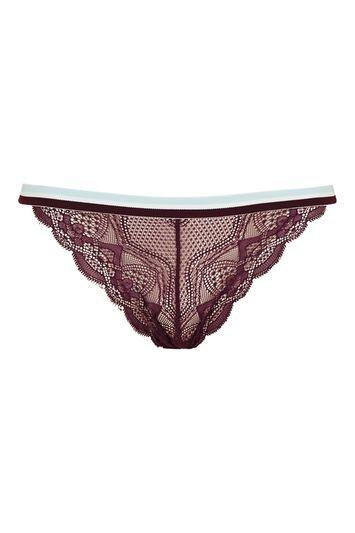 Topshop Sporty Stripe Lace Knickers