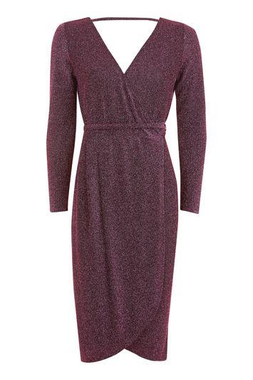 Topshop Glitter Wrap Mini Dress