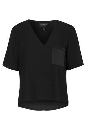 Topshop Raw Edge Pocket Tee