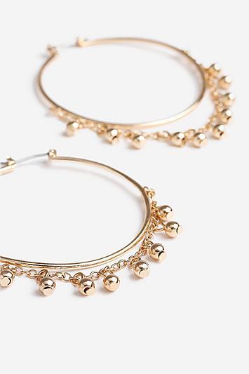 Topshop *ball Drop Hoop Earrings