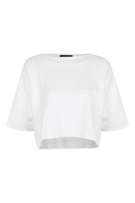 Topshop Suedette Oversized Cropped Tee