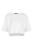 Topshop Suedette Oversized Cropped Tee