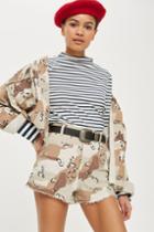 Topshop Spot Camouflage Utility Shorts