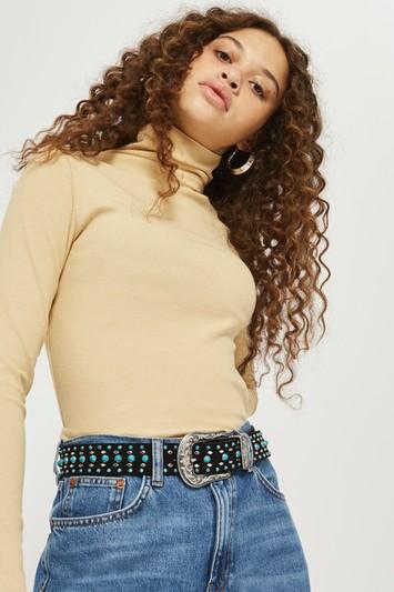 Topshop Aqua Stud Western Belt