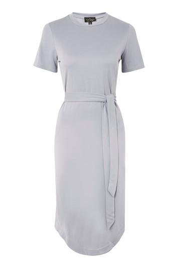 Topshop Tall Belted Cupro Tea Dress