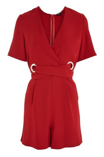 Topshop Tall Eyelet Belt Playsuit