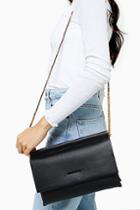 Topshop Clara Black Clutch Bag