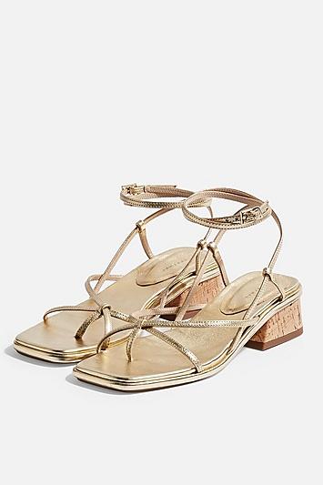 Topshop Nova Gold Strappy Sandals