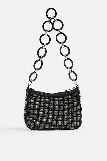 Topshop Cher Diamante Link Shoulder Bag