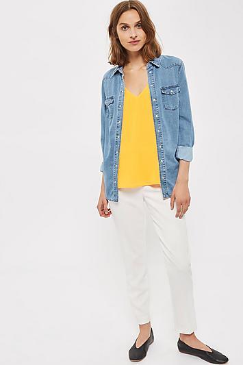 Topshop Pocket Fitted Western Shirt
