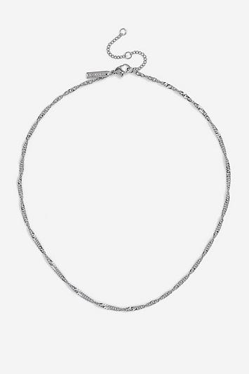 Topshop *silver Twist Necklace