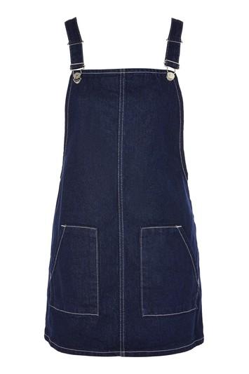 Topshop Moto Indigo Denim Pinafore Dress