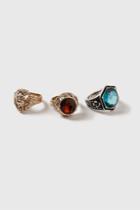 Topshop Heritage Stone Ring Pack