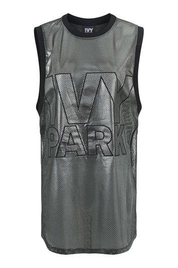 Topshop Metallic Longline Tank By Ivy Park