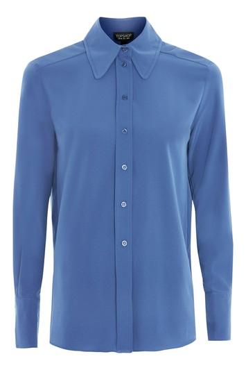 Topshop '70s Collar Long Sleeve Shirt