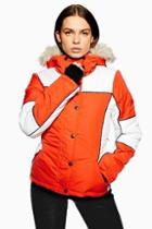 Topshop *orange Colour Block Jacket By Topshop Sno