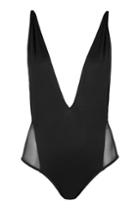 Topshop Tall Plunge Mesh Swimsuit