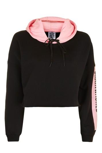 Topshop *crop Hooded Sweat Top By Ragged Priest