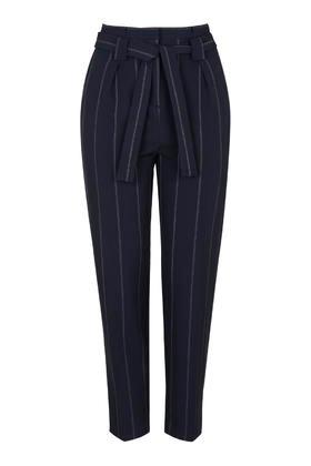 Topshop Pinstripe Paperbag Trousers