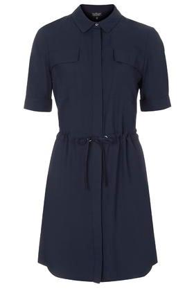Topshop Tall Drawstring Shirt Dress