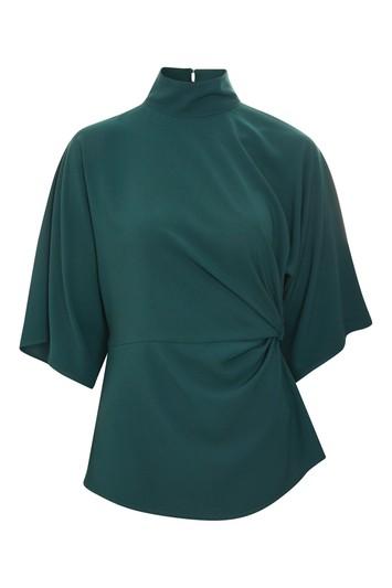 Topshop Origami Tuck Neck Blouse