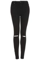 Topshop Moto Washed Black Ripped Jamie Jeans | LookMazing
