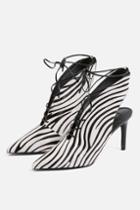 Topshop Husky Cut Out Zebra Print Ankle Boots