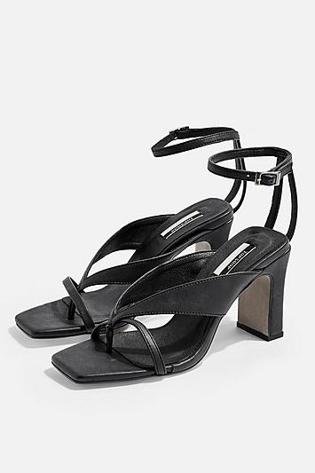 Topshop Reid Vegan Black Strappy Sandals