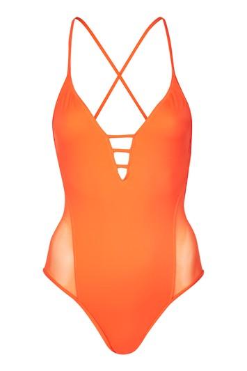 Topshop Mesh Strap Swimsuit