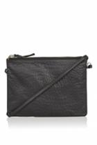 Topshop Bubble Leather Double Gusset Cross Body Bag