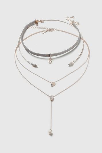 Topshop Rhinestone Shape Torq Necklace