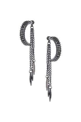 Topshop Rhinestone Chain Front And Back Earrings