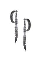 Topshop Rhinestone Chain Front And Back Earrings