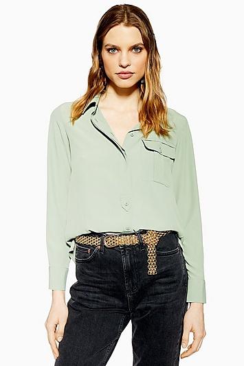 Topshop Pocket Long Sleeve Shirt