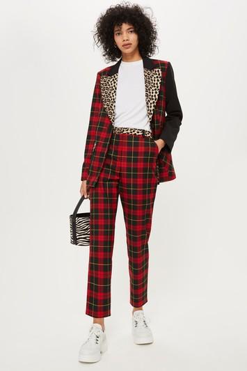 Topshop Mixed Tartan Check Trousers