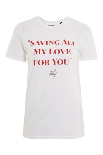 Topshop 'saving All My Love' Slogan T-shirt By And Finally