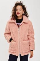 Topshop Zip Up Borg Jacket