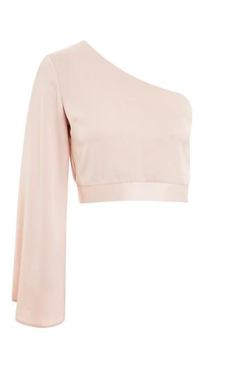 Topshop Satin One Shoulder Blouse