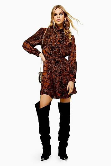 Topshop Petite Snake Shirt Dress