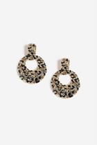 Topshop Leopard Drop Rhinestone Earrings