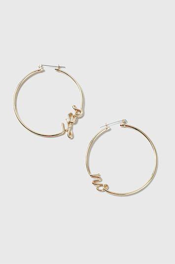 Topshop 'yes/no' Oversized Hoop Earrings