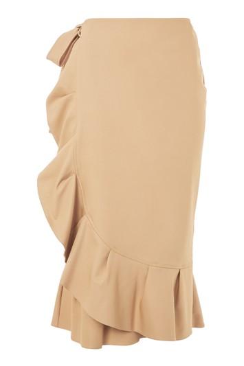 Topshop Cotton Frill Midi Skirt