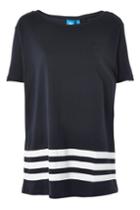 Topshop 3-stripe Hem T-shirt By Adidas Originals