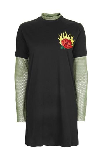 Topshop *patch T-shirt Dress By The Ragged Priest