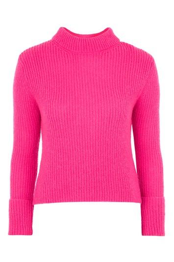 Topshop Lofty Turnback Cuff Knitted Jumper