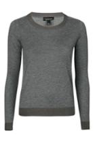 Topshop Fine Knit Trim Detailed Top
