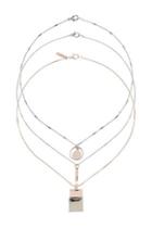 Topshop Disc And Bar Multi Row Necklace