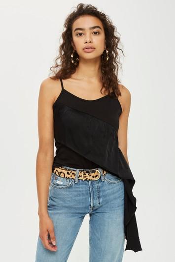 Topshop Satin Panel Cami Top